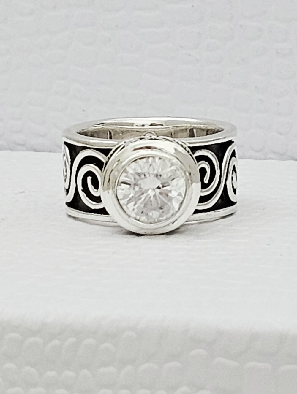 Silpada Sterling Silver Round Faceted CZ Swirl Ring Size 6.5 Rare HTF R1233